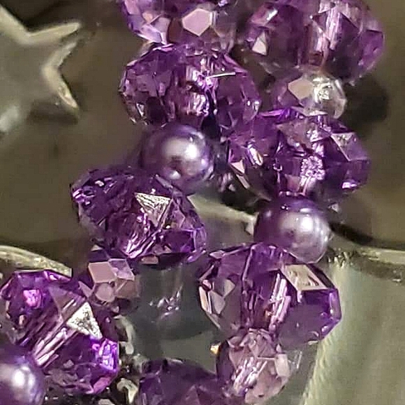 Handmade by me purple beaded double bracelet. - Picture 2 of 3